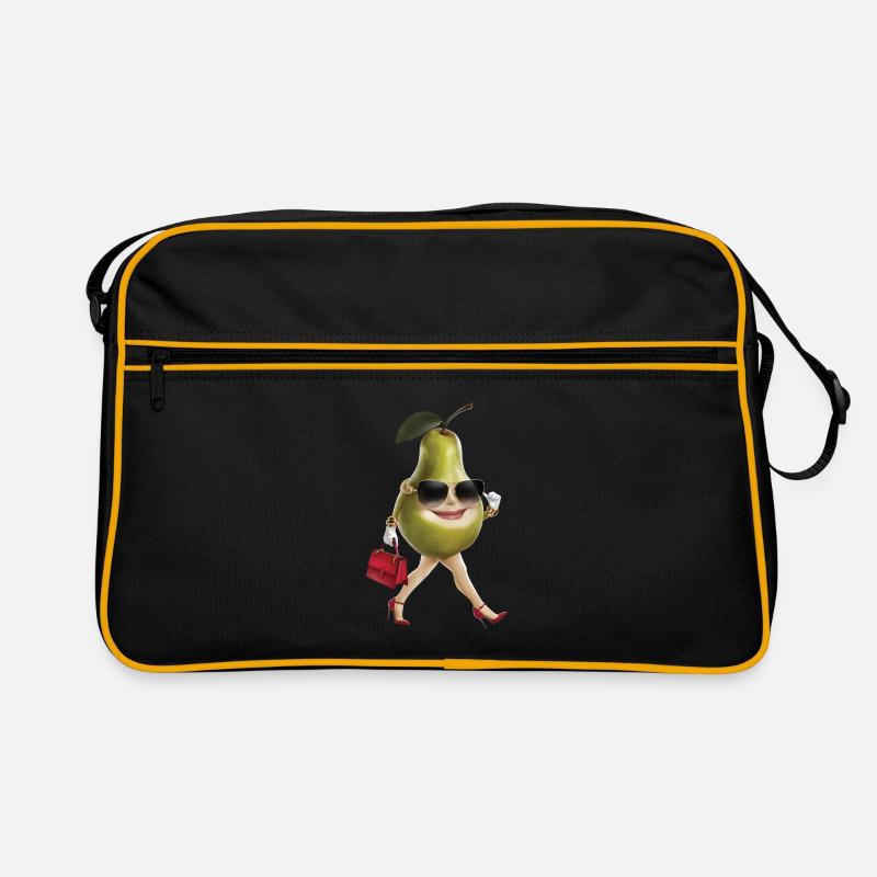 Frauen Birne - Retro Tasche - Schwarz/Gold