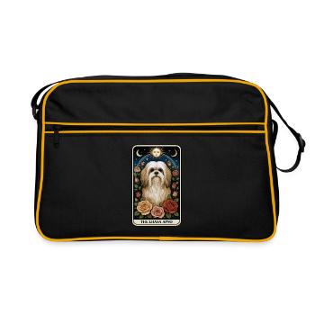 Lhasa Apso - Retro Tasche - Schwarz/Gold - Vorne