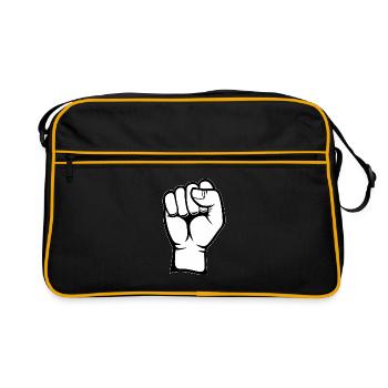 Poing Symbole de la Main Blanc PNG - Sac Retro - noir/or - Devant