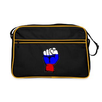 Drapeau de la Russie Symbole de la main du poing - Sac Retro - noir/or - Devant