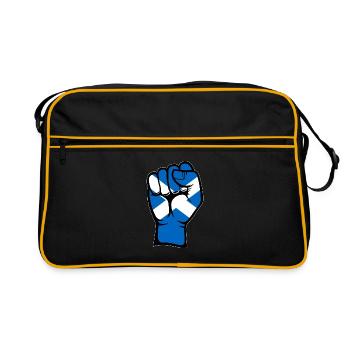 Drapeau de l’Ecosse poing main utilisé symbole - Sac Retro - noir/or - Devant