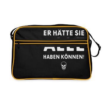Er hätte sie alle haben können - Retro Tasche - Schwarz/Gold - Vorne