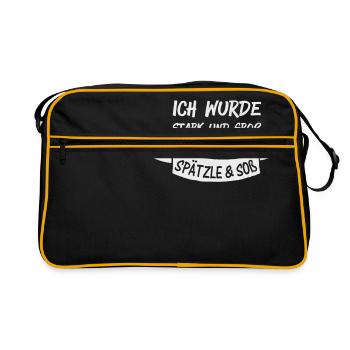 SPÄTZLE & SOß - Retro Tasche - Schwarz/Gold - Vorne