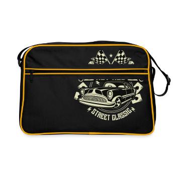 Rockabilly Hotrod - Retro Tasche - Schwarz/Gold - Vorne
