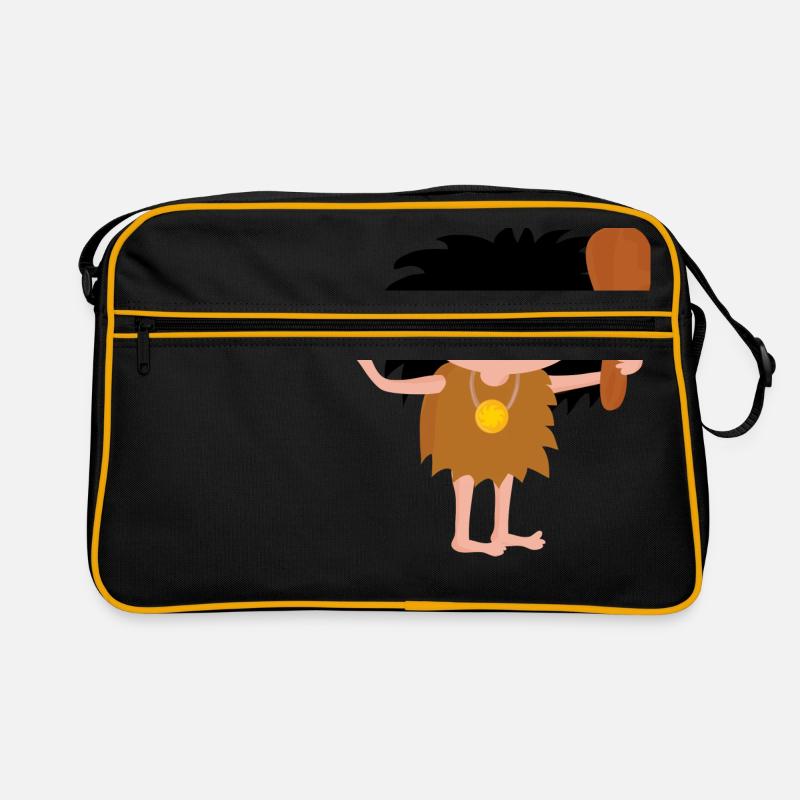 neanderthal cave man caveman steinzeit5 Retro Bag