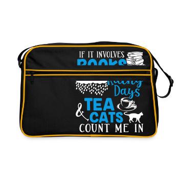 Books Rainy Days Tea Cats - Retro Bag - black/gold - Front