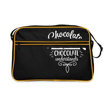Chocolate does not ask silly weiss - Sac Retro - noir/or - Devant