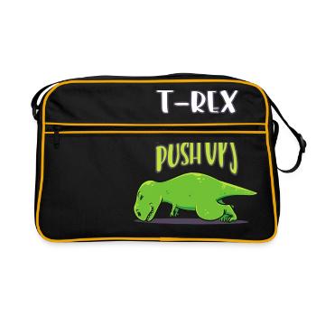 T Rex Hates Tractions séance d'entraînement drôle de cadeau - Sac Retro - noir/or - Devant
