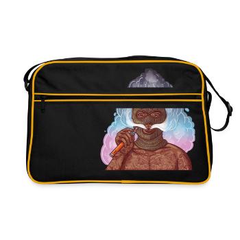 gangsters Vape avec des tatouages et passe-montagne - Sac Retro - noir/or - Devant