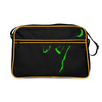 Chien regarde la lune - Sac Retro - noir/or - Devant