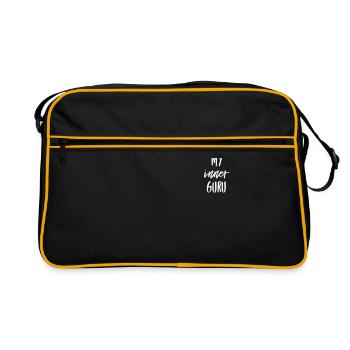 I follow my inner guru (design: white) - Retro Bag - black/gold - Front
