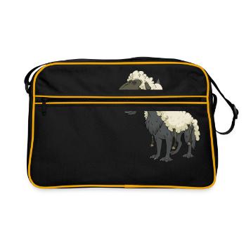 Wolf - Retro Tasche - Schwarz/Gold - Vorne