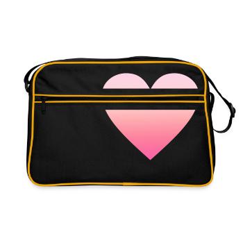Conception de coeur rose simple simple / symbole - Sac Retro - noir/or - Devant