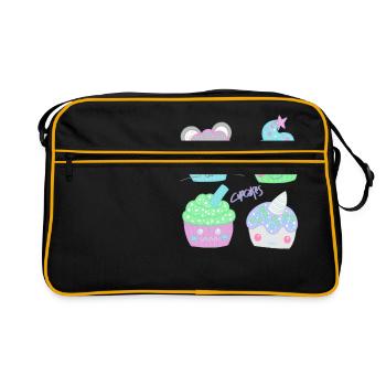 Cupcakes mignons - Sac Retro - noir/or - Devant