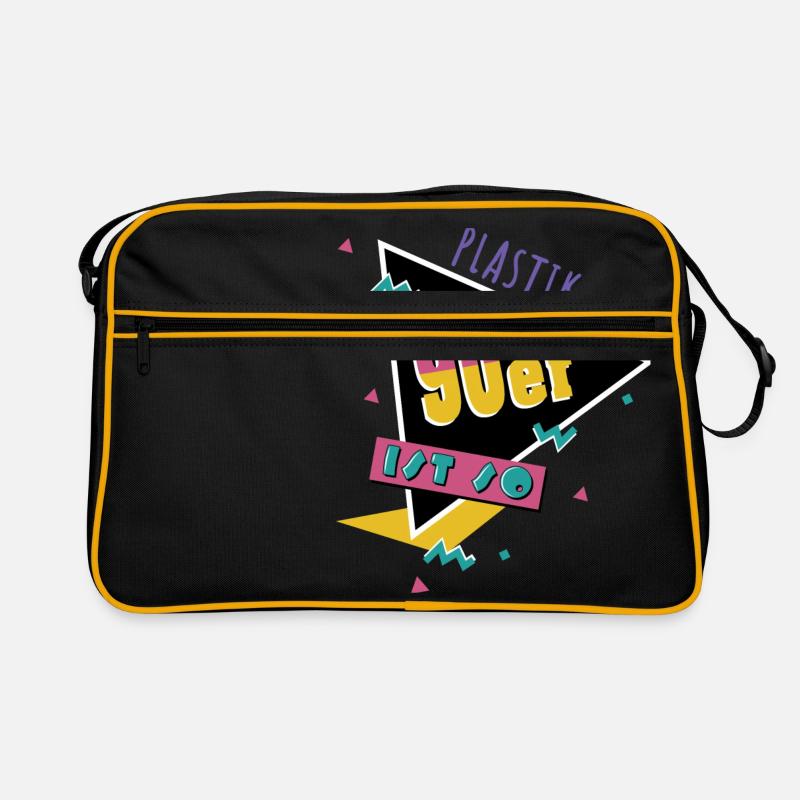 Plastik ist so 90er - Retro Tasche - Schwarz/Gold