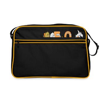Leon - Retro Tasche - Schwarz/Gold - Vorne