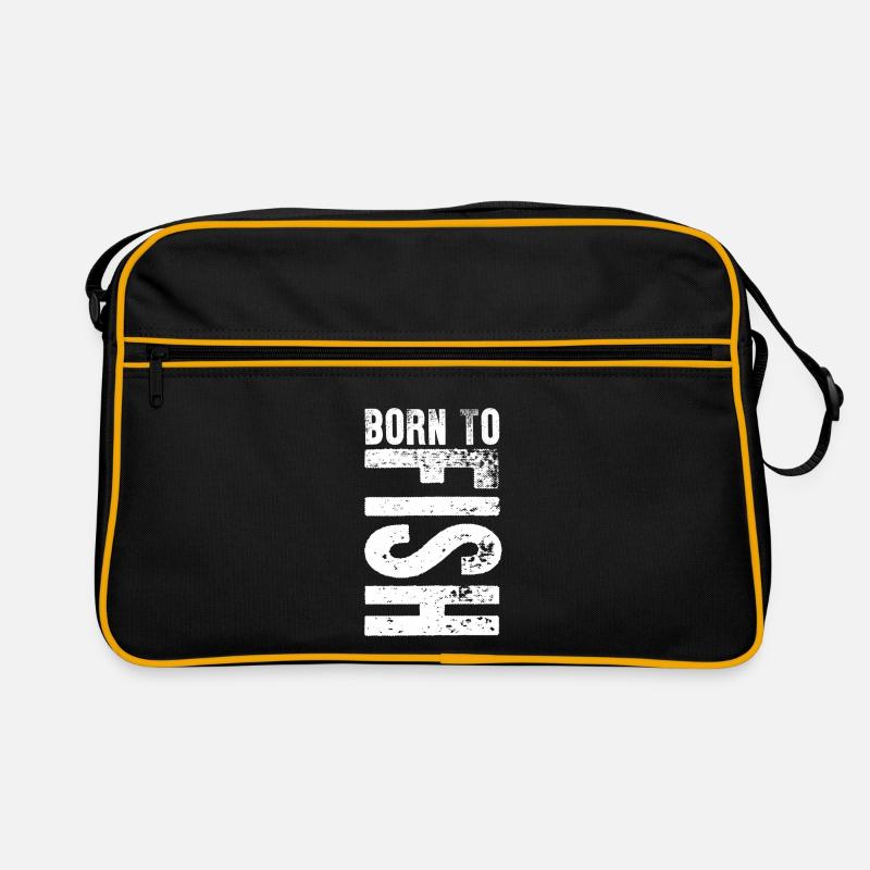Né pour pêcher amant de passe-temps idée cadeau Sac Retro