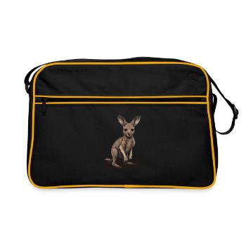 Kangourou Bébé Kangourou Marsupial Kangourou - Sac Retro - noir/or - Devant