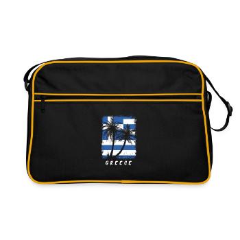 Drapeau de la Grèce Hellas Athènes Drapeau grec - Sac Retro - noir/or - Devant