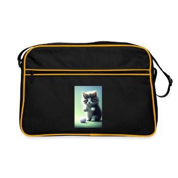Petit bébé chat mignon - Sac Retro - noir/or - Devant