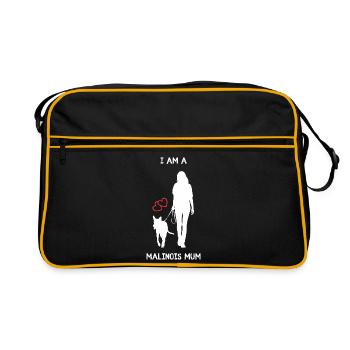 JE SUIS UNE MAMAN MALINOISE - L’amour à chaque tournant - Sac Retro - noir/or - Devant