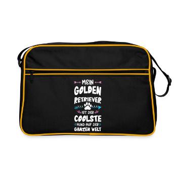 dicton du chien golden retriever - Sac Retro - noir/or - Devant