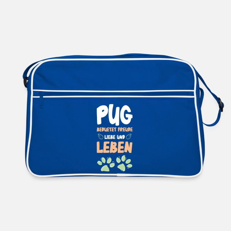 Pug Lebensfreude Design Retro Tasche