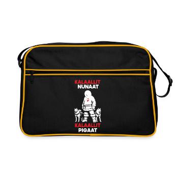 Grönland Design - Kalaallit Nunaat - Retro Tasche - Schwarz/Gold - Vorne