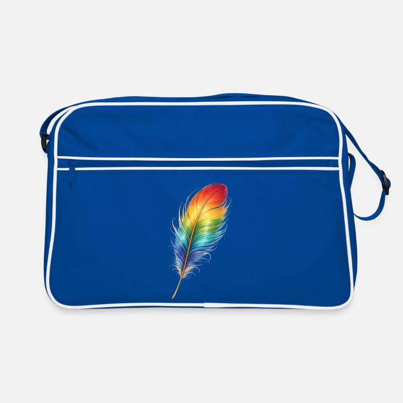 Colorful Feather Rainbow Boho Design Retro Bag