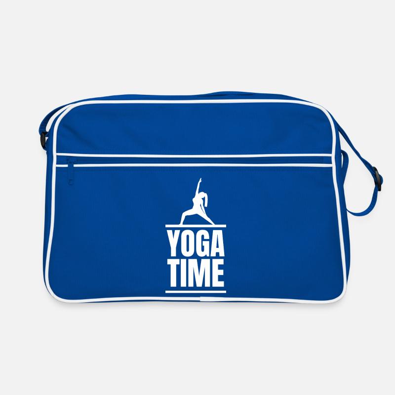 Conception de la posture en silhouette du temps de yoga Sac Retro