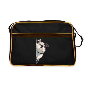 Bourdons anglais qui espionnent Drôle de chiens amateurs de produits dérivés - Sac Retro - noir/or - Devant