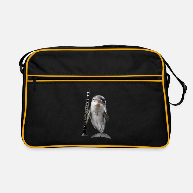 Delphin Klarinette - Retro Tasche - Schwarz/Gold