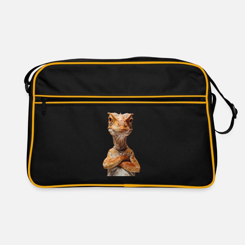 Dinosaurier - Retro Tasche - Schwarz/Gold