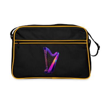 Harfe - Retro Tasche - Schwarz/Gold - Vorne