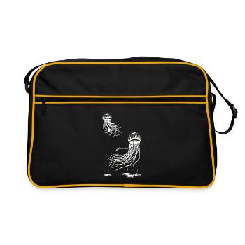 Méduses - Animaux marins - Mediteran - Sac Retro - noir/or - Devant