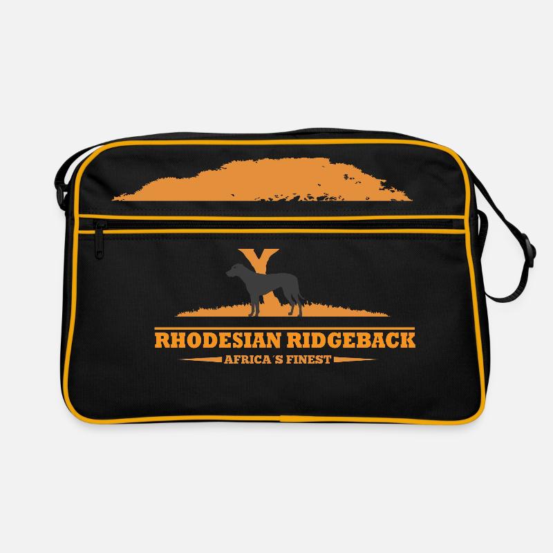 Rhodesian Ridgeback Design - Retro Tasche - Schwarz/Gold