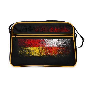 Deutschland Österreich 002 - Retro Tasche - Schwarz/Gold - Vorne