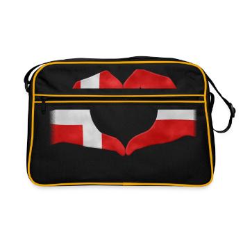 Hand Heart Denmark Flag 010 AllroundDesigns - Retro Bag - black/gold - Front