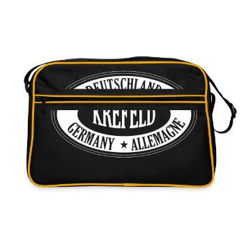 KREFELD Städte Shirt - Retro Tasche - Schwarz/Gold - Vorne