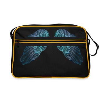 Blue Toned Angel Wings - Retro Bag - black/gold - Front