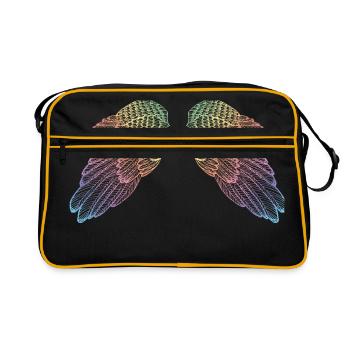Rainbow Coloured Angel Wings - Retro Bag - black/gold - Front