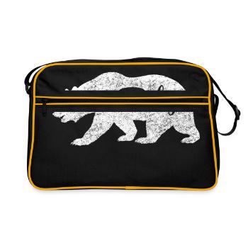 Baby Bear.Gifts for Babies. Baby Camping.Pregnancy - Retro Bag - black/gold - Front