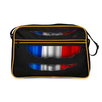 France flag torn 017 - Retro Bag - black/gold - Front