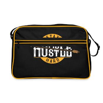 Stay Humble Hustle Hard - Motivation Statement Job - Retro Tasche - Schwarz/Gold - Vorne