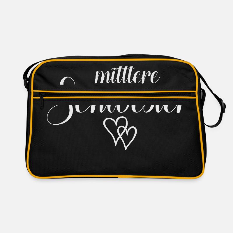 Mittlere Schwester - Retro Tasche - Schwarz/Gold