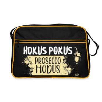 Hokus Pokus Prosecco Modus - Retro Tasche - Schwarz/Gold - Vorne