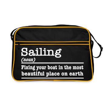 Drôle de dicton, naviguer pour les marins - Sac Retro - noir/or - Devant