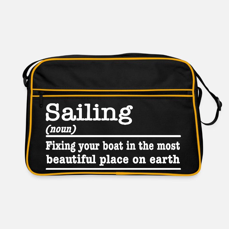 Drôle de dicton, naviguer pour les marins - Sac Retro - noir/or
