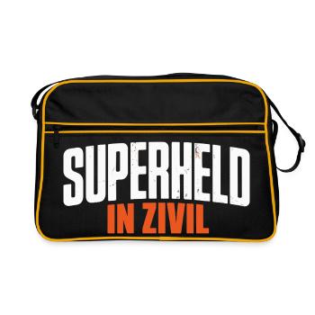 Superheld In Zivil Superhero Superhelden Kostüm - Retro Tasche - Schwarz/Gold - Vorne