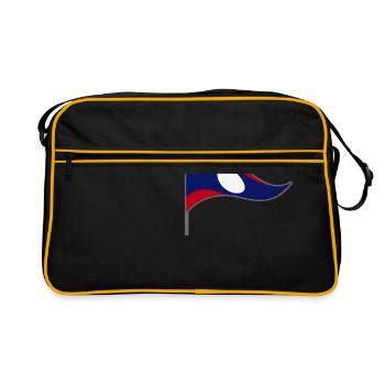 Laos drapeau du drapeau du Mékong en Asie couleurs nationales - Sac Retro - noir/or - Devant